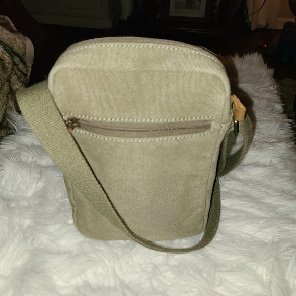 TRP0370 Troop London Classic Canvas Across Body Bag khaki olive color. - Picture 4 of 10